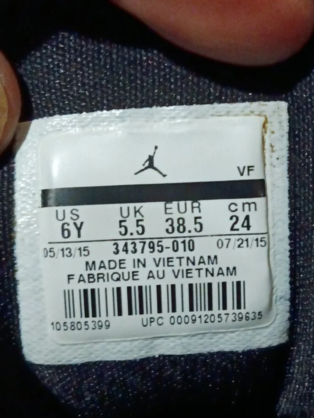 Nike Air Jordan True Flight GS Basketball Black Sneaker Shoe 343795-010 Sz 6Y